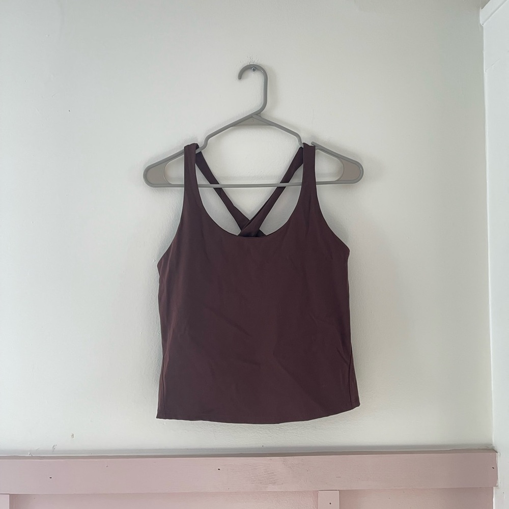 SOLD🚨SPANX Get Moving Chocolate Brown Activewear Top Size L